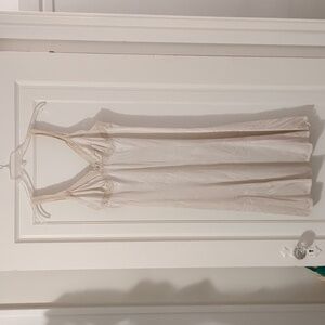 Vintage lace trim white ivory cream slip